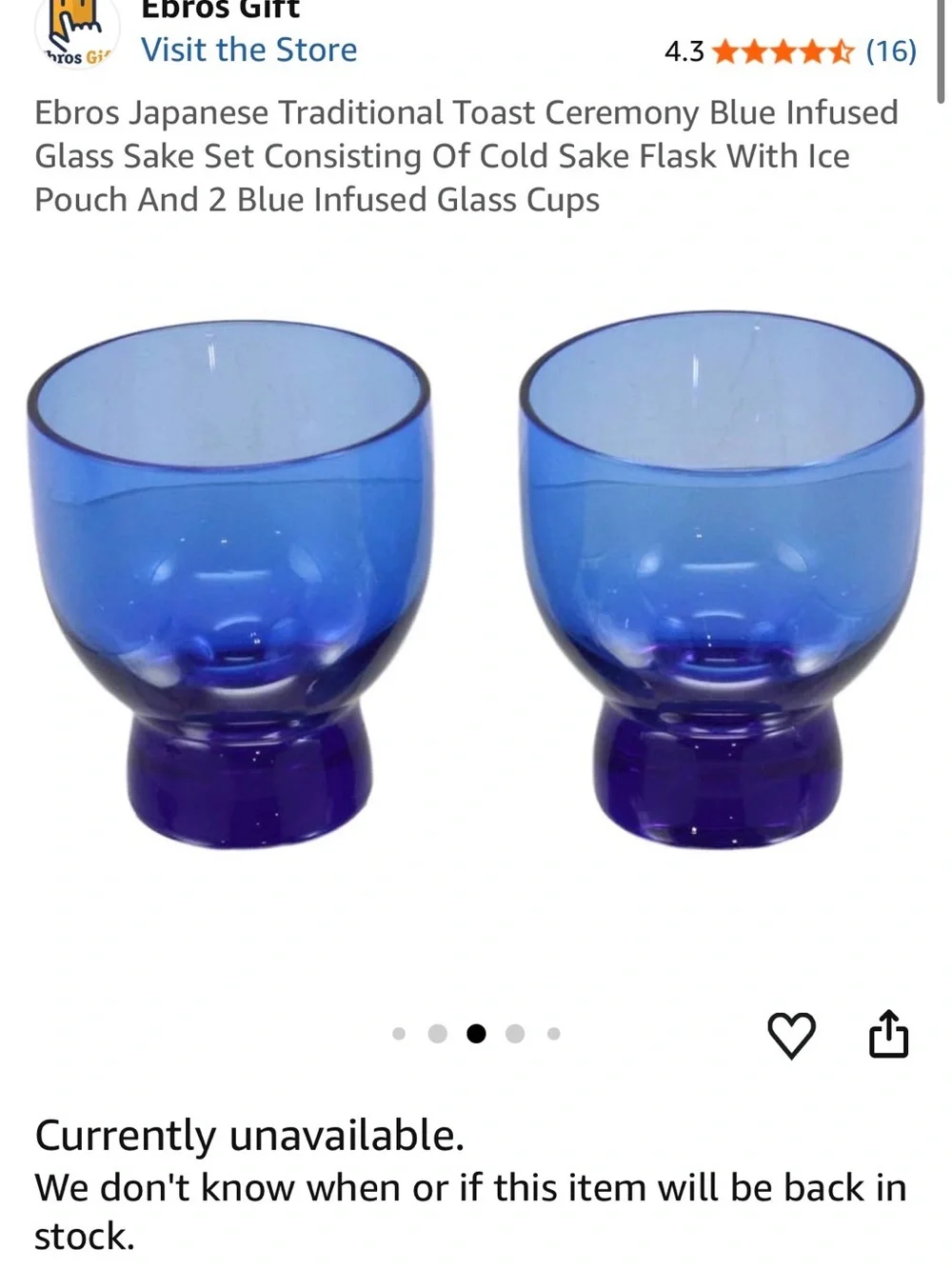 Ebros Japanese Traditional Toast Ceremony Blue Infused Glass Sake Set